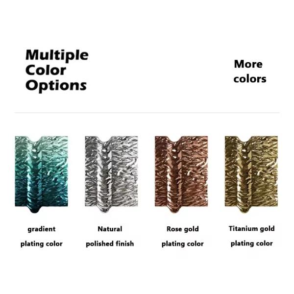 Premium 304 316 SS Plating Water Ripple Wall Art Decor For Modern Star Hotel Lobby