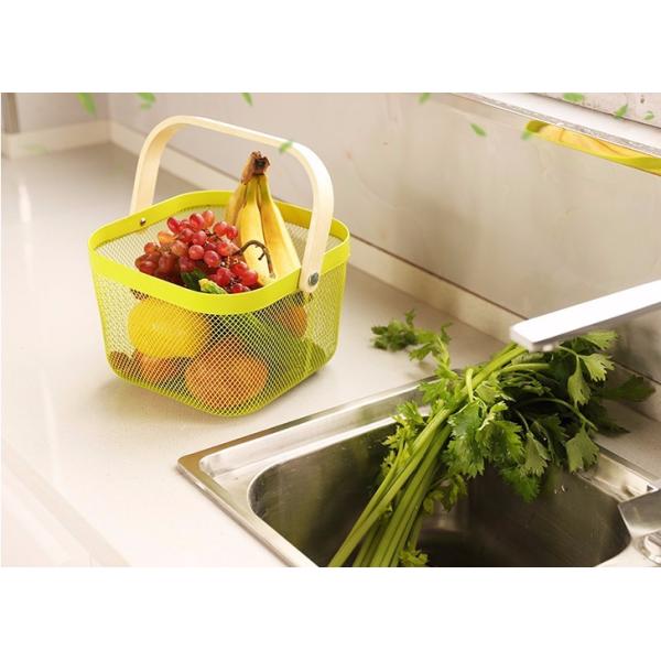 550G Stainless Steel Hanging Fruit Basket , 19cm Height Fruit Steel Basket