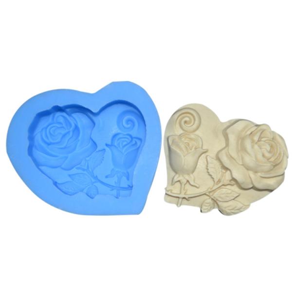 Molde sustentável Eco-amigável dos utensílios 3d Rose Flowers Shape Fondant Silicone do cozimento do silicone