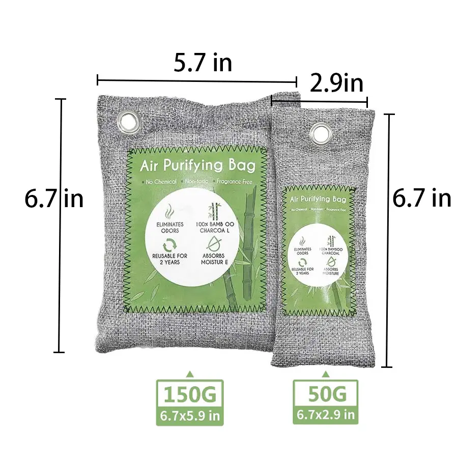 Activated Bamboo Charcoal Air Purifying Bag for Home Office Bedroom Lobby Hotel Solid