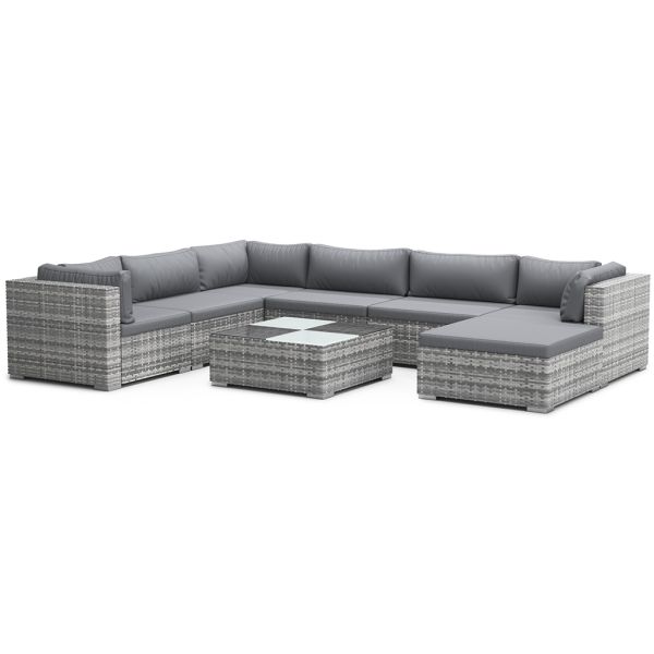 Wholesale Wicker Outdoor Sectional Lounge Set Rattan Outdoor Furniture Conversation Leisure Sofa Set