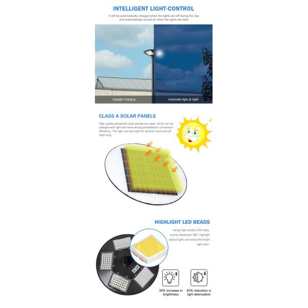 Ip65 Waterproof LED Garden Light Fixtures 150w 300w Abs Housing Solar Garden Lamp