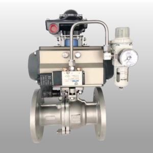 Steel Pneumatic Operated Ball Valve With 90 Degree Actuator Double Action Spring
