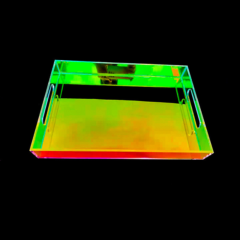 Customizable Acrylic Display Tray Colorful Plastic Storage Organizer for Fruits Chocolates Spices Kitchen Bedroom