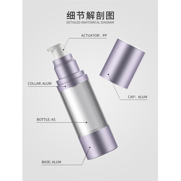 A pérola perla o empacotamento mal ventilado do cosmético da garrafa do distribuidor quebrado