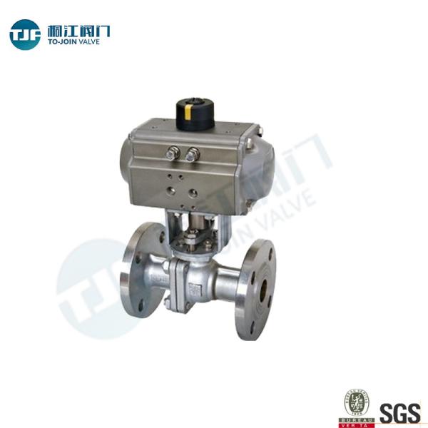 DIN 3357 WCB Industrial Ball Valve With Single Acting Penumatic Actuator