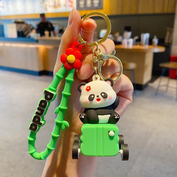Силиконовые ключевые подвески для сумочки, милые пандские ключевые заклинания