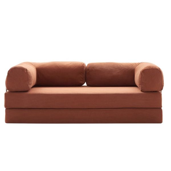 Modern Compression Sofa Set Fully Removable Fabric Sponge Filled Straight Legs Stainless Steel School Living Room Sofa Bed