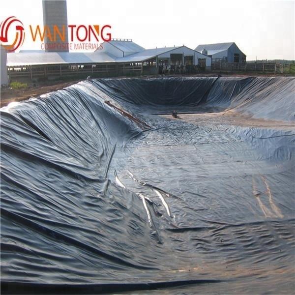 Rosto liso 1,5 mm 1500 Microns Preto Verde HDPE Geomembrane Film para revestimentos de barragem 0,75 mm