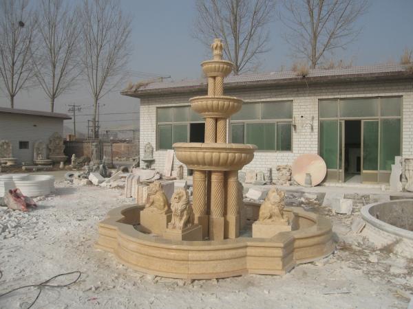 OEM Water Fountain Pool With Lion 300cm Stone Carving Sculpture