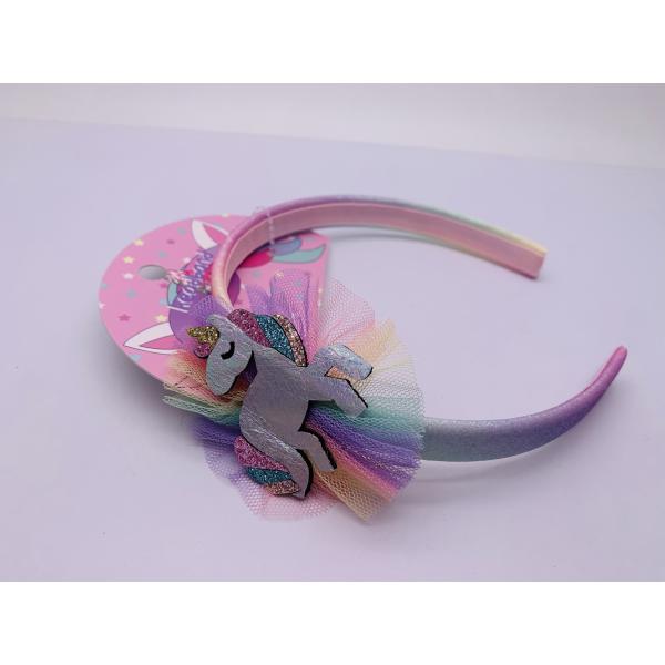 Polyester pour les filles, bande de coiffure Unicorn, accessoires pour les