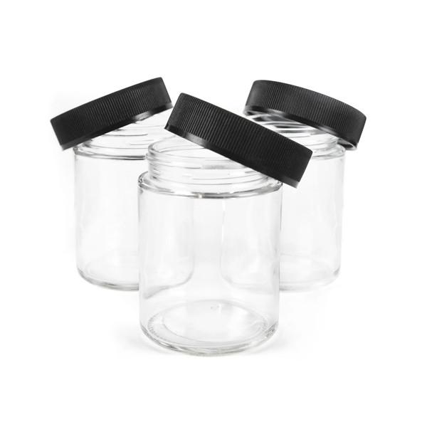 Airtight Glass Concentrate Jars Round 4 Oz Straight Sided Jar