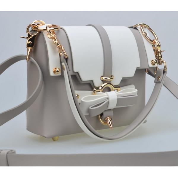 Bow hit the color stitching Korean pu shoulder bag with a clasp women's shoulder bag
