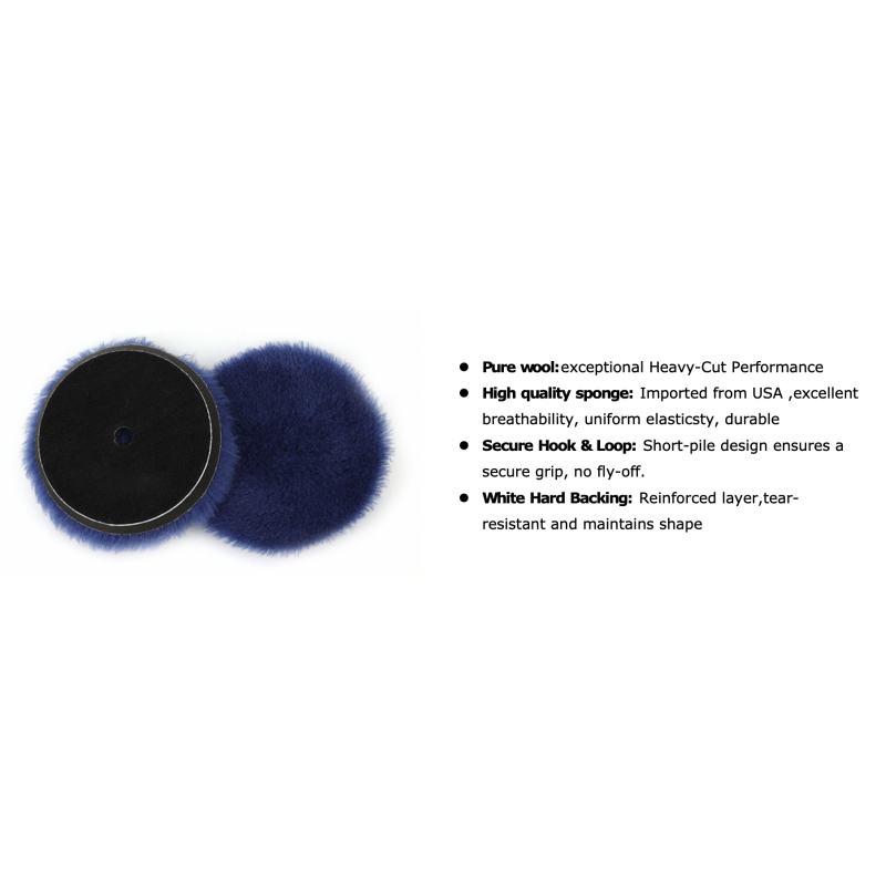 Automotive Beveled Edge Wool Buffing And Polishing Pad For Heavy Cut Car Polisher