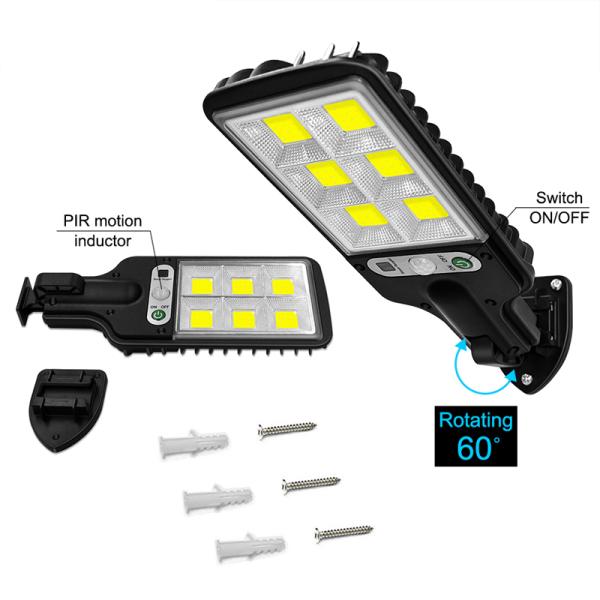 Solar Street Lights Outdoor Solar Lamp With 3 Light Mode Waterproof Motion Sensor Security Lighting for Garden Patio Path Yard
