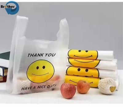 Eco-Friendly Thank You Plastic T-Shirt Bag Vest Personalized Plastic Bag for Business with Logo