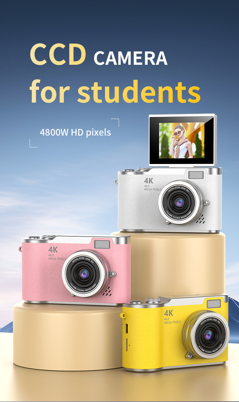 DLC Retro Ccd Digital Camera Ultra-high-definition Flip-cover 4K Ultra-clear Image, Portable for Students and Campus Travel