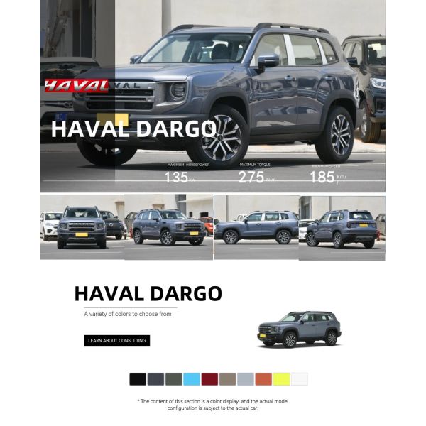 2026 Haval Dargo (DaGou) PHEV Hi4 272kW 750N·m 150km EV Range 6.2s 4WD Off-Road SUV L2 ADAS Global Export