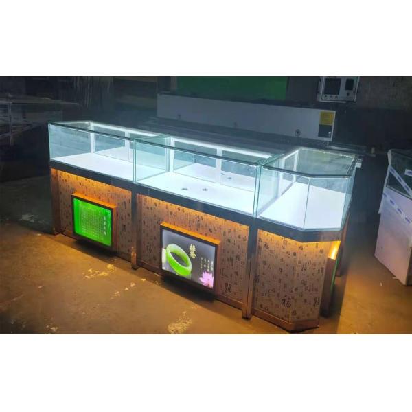 Custom Logo Commercial Sectional Furniture with Glass Display Cabinet and LED Lights