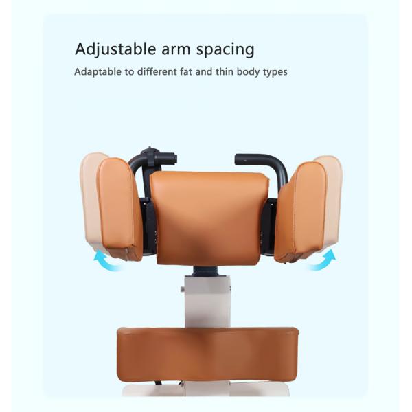 Chaise d'infirmière pliante multifonctionnelle avec hauteur et accoudoirs réglables