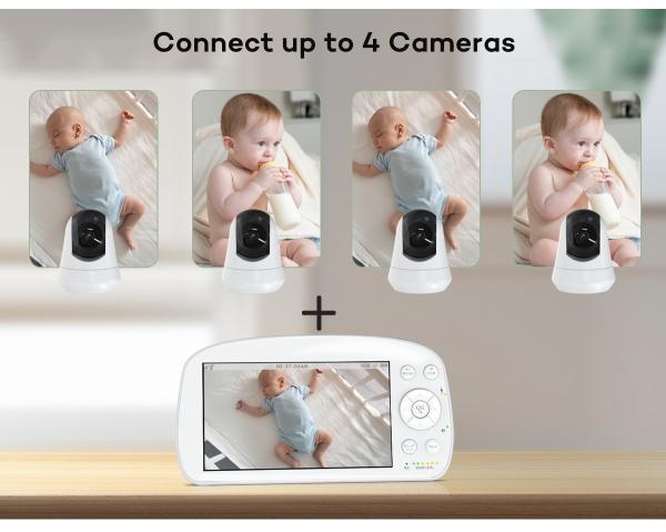 Wireless Baby Monitor with 5.5 HD Screen & 360° Pan-Tilt
