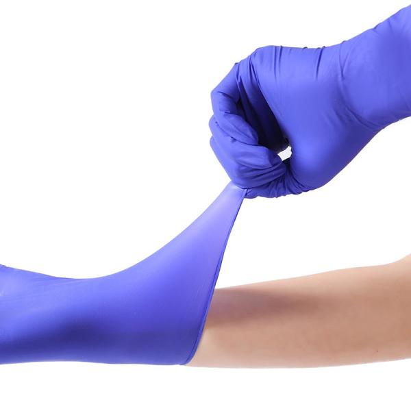 Blue Nitrile Gloves No Powder 3mm Thickness EN455-1 Certificates CE Nitrile Gloves