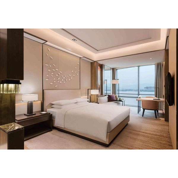 Luxury Hotel Apartment Furniture Custom 5 Star King Size Leather Bed