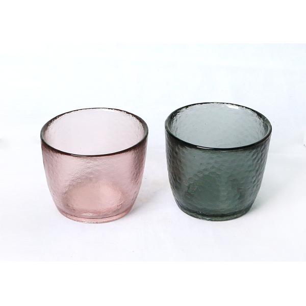 Hand Pressed 95mm Colored Glass Candle Holder With Customized Logo