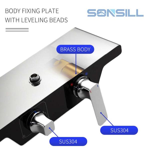 Chrome Copper Bathroom Round Head Shower Set And Rain Shower Mixer Set