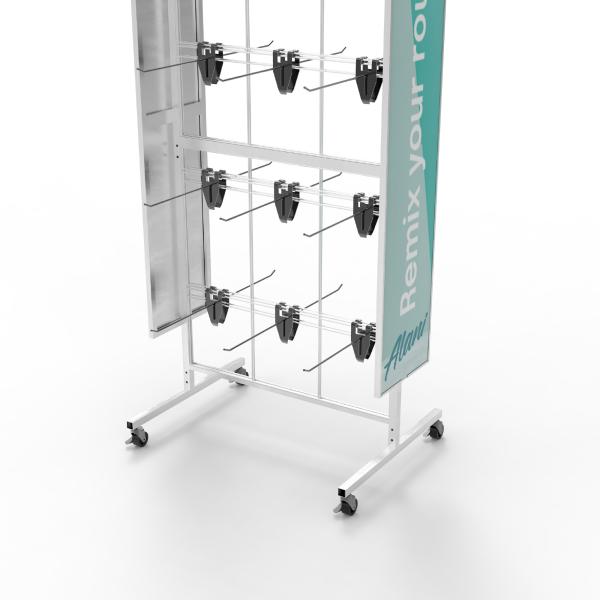 Support d'affichage en métal de casse-croûte pour l'emballage alimentaire dans le support d'affichage personnalisable en métal d'aliments de préparation rapide de grands supermarchés pour la nourriture pac