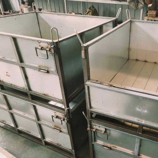 Industrial Warehouse Grid Metal Pallet Box With Foldable And Multiple Colors