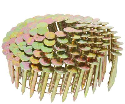 15 Degrees Hot Dipped Coil Nails Round Head Ring Shank For Construction