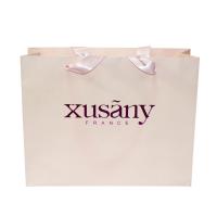 Logo de luxe de Tote Bags With Purple Foil d'euro de papier imprimé par coutume promotionnelle