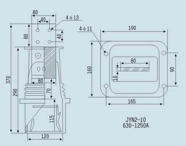 35kV 1250A High Voltage Epoxy Resin Insulator Spout  With Switchgear