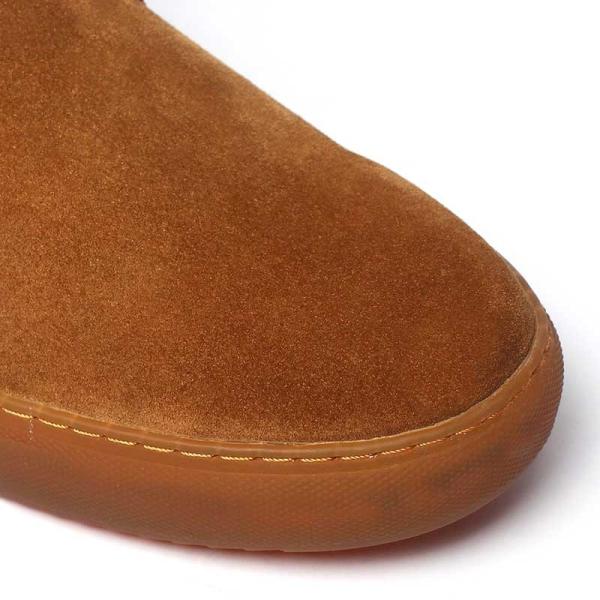 Brown Rubber Outsole Mens Leather Durable Casual Shoes