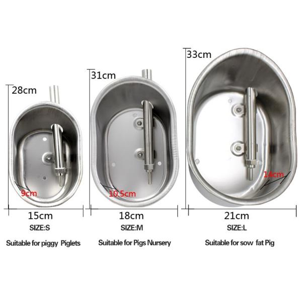 Round / Oval Pig Drinking Bowl 304 Stainless Steel Corrosion Resistance