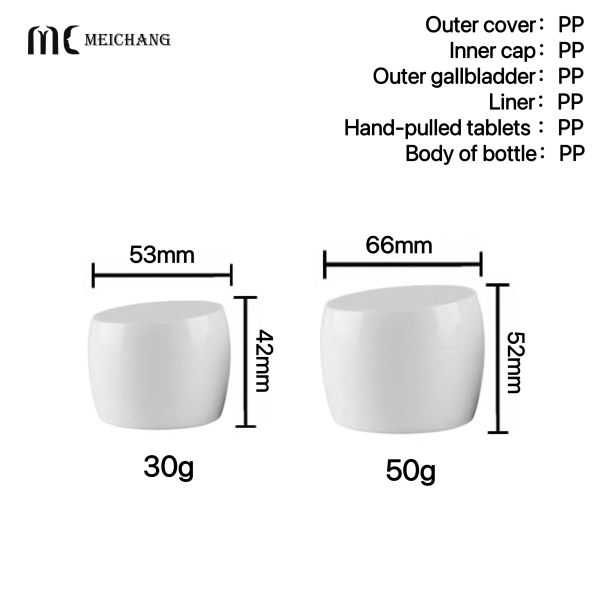 15G/20G/50G PETG High-Transparency Slant-Mouth Double-Layer Cream Jar(MC-P-534)