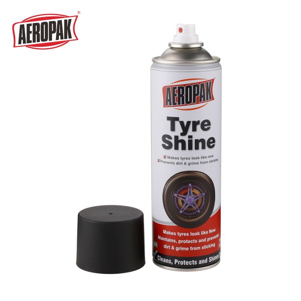 Aeropak 500ml Aerosol Customized Car Care Tire Brightener & Shine Wax Blackening Spray Model APK-8309 3-Year Expiration
