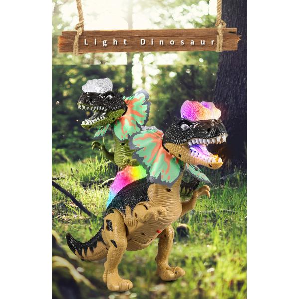 Children's Electric Toy Double Crowned Dragon with Lights Chirping Walking Flapping Wings Items