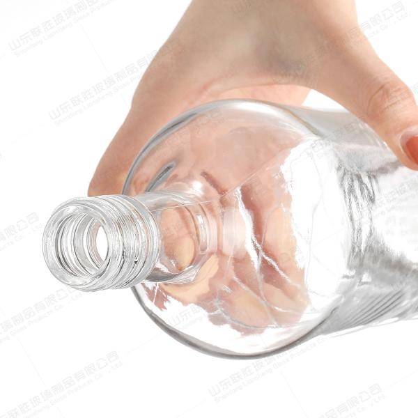 Vinho espumante de champanhe claro garrafa de vidro de 500 ml com manuseio de superfície de estampação a quente