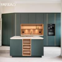 Moderno estilo de venda quente verde melamina tamanho personalizado conjunto de cozinha armários de cozinha com pia