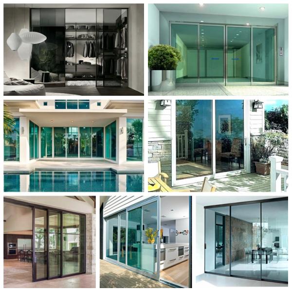 Aislamiento acústico Ventana de vidrio endurecido, puerta de vidrio laminado y ventana 3mm 4mm 5mm 6mm 8mm 9mm 10mm Puerta de vidrio templado para hotel / villa / edificio público