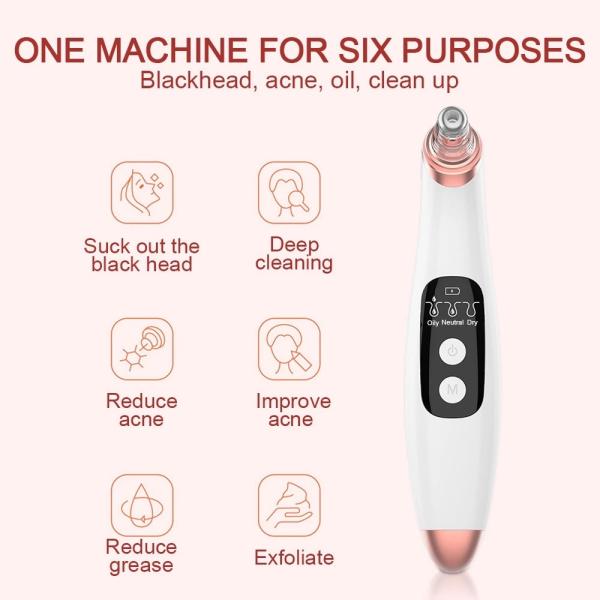 400mAh Rechargeable Battery Face Vacuum Cleaner Blackheads Removal Machine Deep Clean