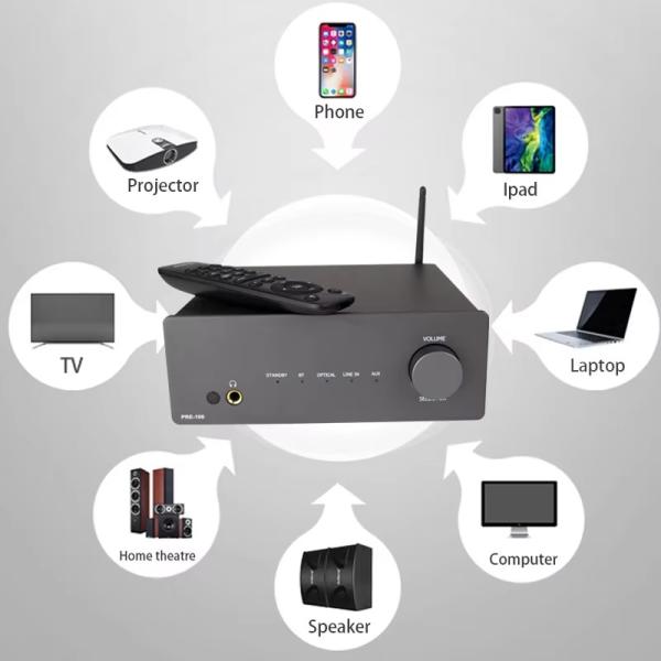 100W RMS HiFi Audio Power Amplifier Class D Audio Amp Desktop Compact 2 Channel Stereo Amplifier