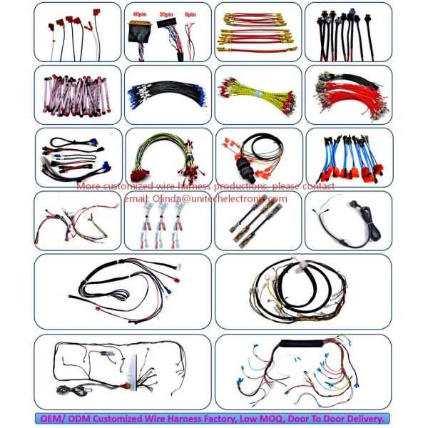 Customized Copper Core Automotive Wiring Harnesses Adapter Connectors Flexible PVC Cables 300V Cable Assembly
