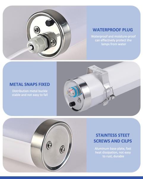 IP65 Waterproof LED Triproof Light with 130 LM/W Efficiency and 5-Year Warranty for Industrial Use