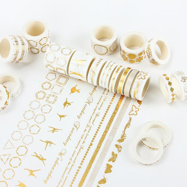 Hot sale custom printed decorative washi tape gold foil washi tape
