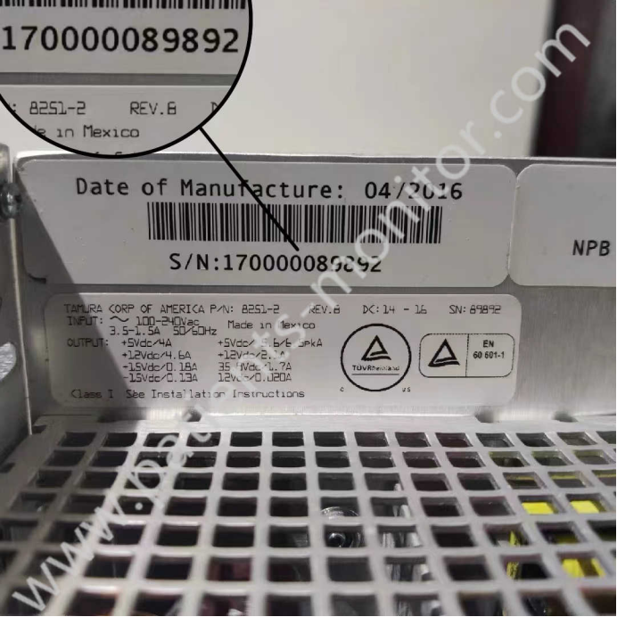 Covidien Puritan Bennett 840 Вентилятор Модуль питания S/N 170000089892 Реконструированный