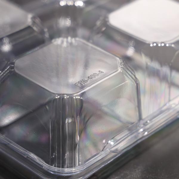 4 Compartment Plastic Food Box Leak Proof Rectangular Disposable Food Container