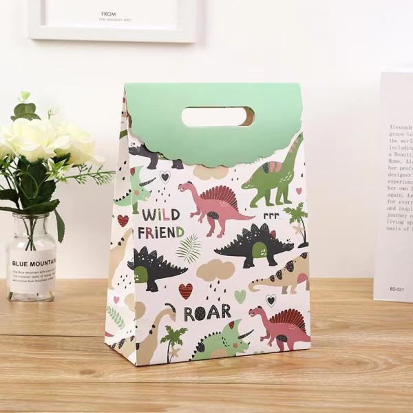 Custom Printed Small Goodie Kids Gift Kraft Paper Goody Bags For Birthday Parties